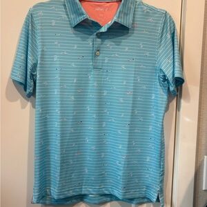 Johnnie-O Light Blue striped 
polo (Boys 12)
NEW without tags!